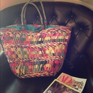 Woven Rainbow Beach Bag 🌈